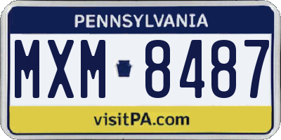 PA license plate MXM8487