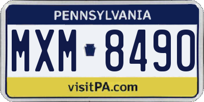 PA license plate MXM8490