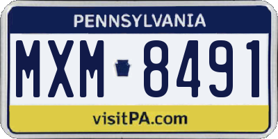 PA license plate MXM8491