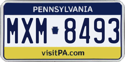 PA license plate MXM8493