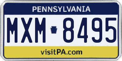 PA license plate MXM8495