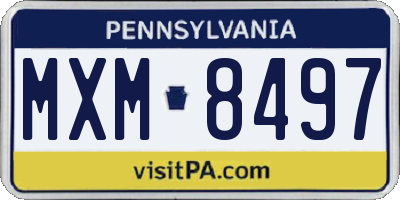 PA license plate MXM8497