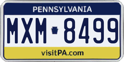 PA license plate MXM8499