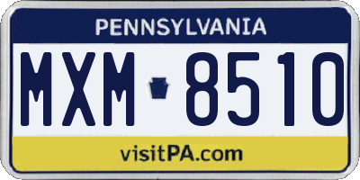 PA license plate MXM8510