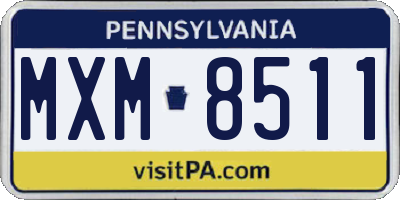 PA license plate MXM8511