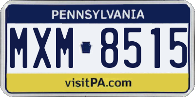 PA license plate MXM8515