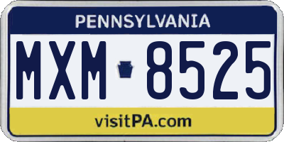 PA license plate MXM8525