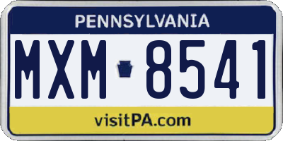 PA license plate MXM8541