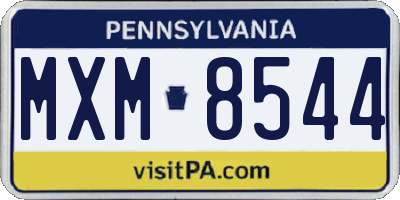 PA license plate MXM8544