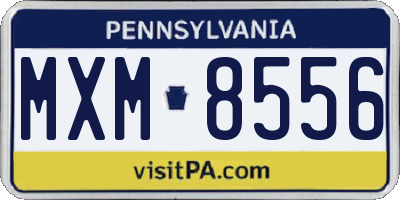 PA license plate MXM8556