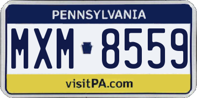 PA license plate MXM8559