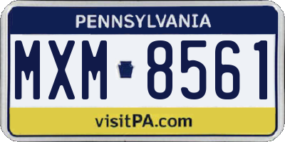 PA license plate MXM8561