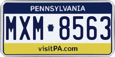 PA license plate MXM8563