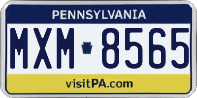 PA license plate MXM8565
