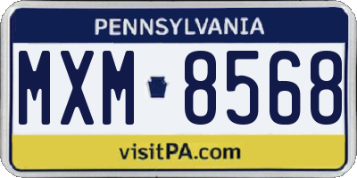 PA license plate MXM8568