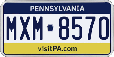 PA license plate MXM8570