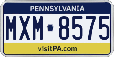PA license plate MXM8575