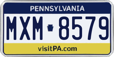 PA license plate MXM8579