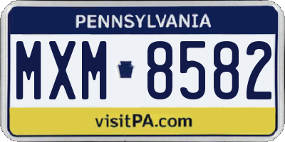 PA license plate MXM8582