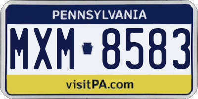 PA license plate MXM8583