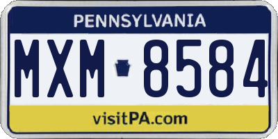 PA license plate MXM8584