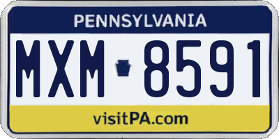 PA license plate MXM8591
