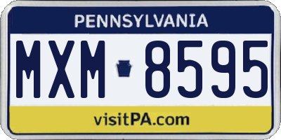 PA license plate MXM8595