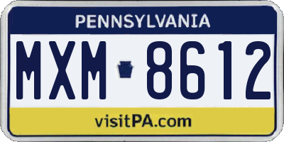 PA license plate MXM8612