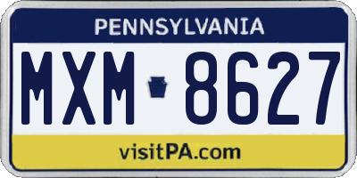 PA license plate MXM8627