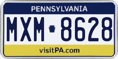 PA license plate MXM8628