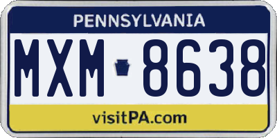 PA license plate MXM8638