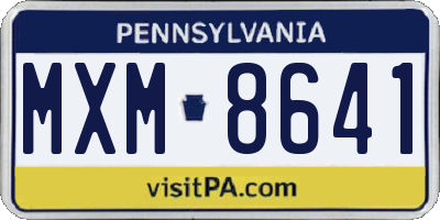 PA license plate MXM8641