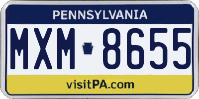 PA license plate MXM8655