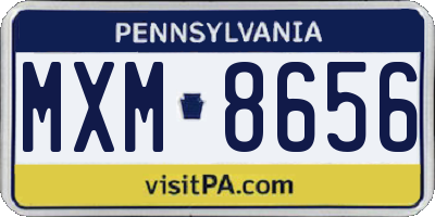 PA license plate MXM8656