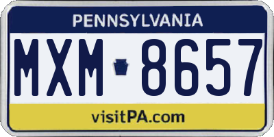 PA license plate MXM8657