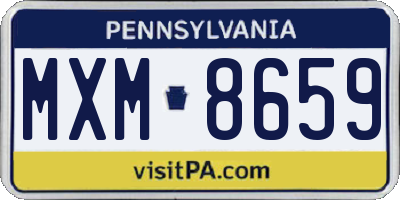 PA license plate MXM8659
