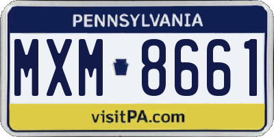 PA license plate MXM8661