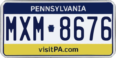 PA license plate MXM8676