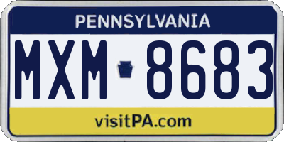 PA license plate MXM8683
