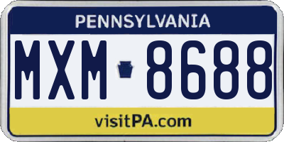 PA license plate MXM8688
