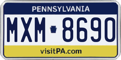 PA license plate MXM8690