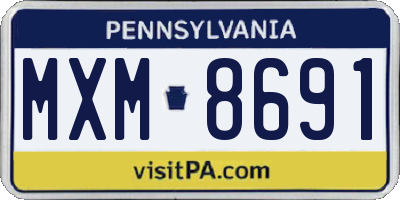 PA license plate MXM8691