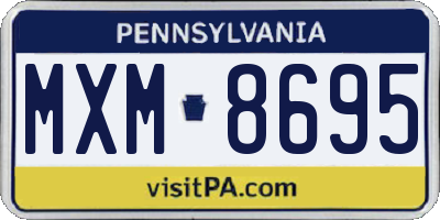PA license plate MXM8695