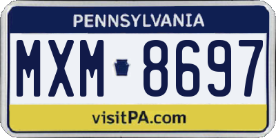 PA license plate MXM8697