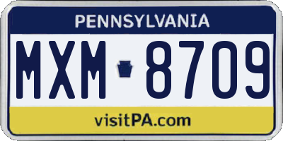 PA license plate MXM8709