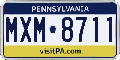 PA license plate MXM8711