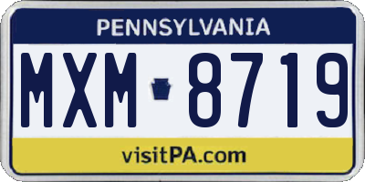 PA license plate MXM8719