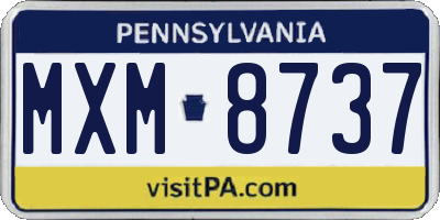 PA license plate MXM8737