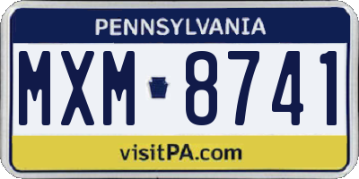 PA license plate MXM8741