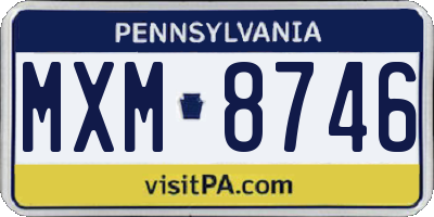 PA license plate MXM8746